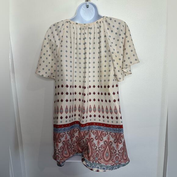 Show Me Your Mumu Flutter Sleeve Tassel Tie Tunic Size X-Small, Oversized - Picture 12 of 12